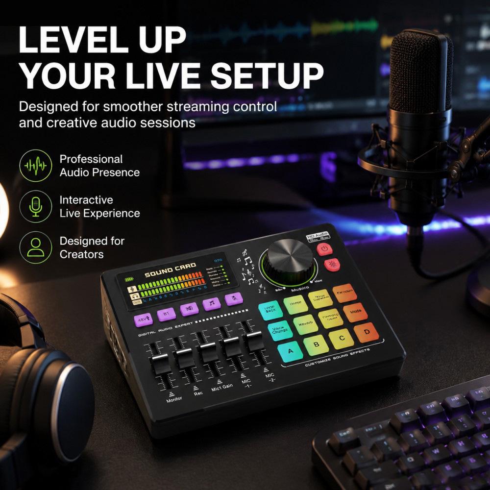 BM800 USB Microphone and Sound Card Set for Mobile, PC & Podcast with Headphones