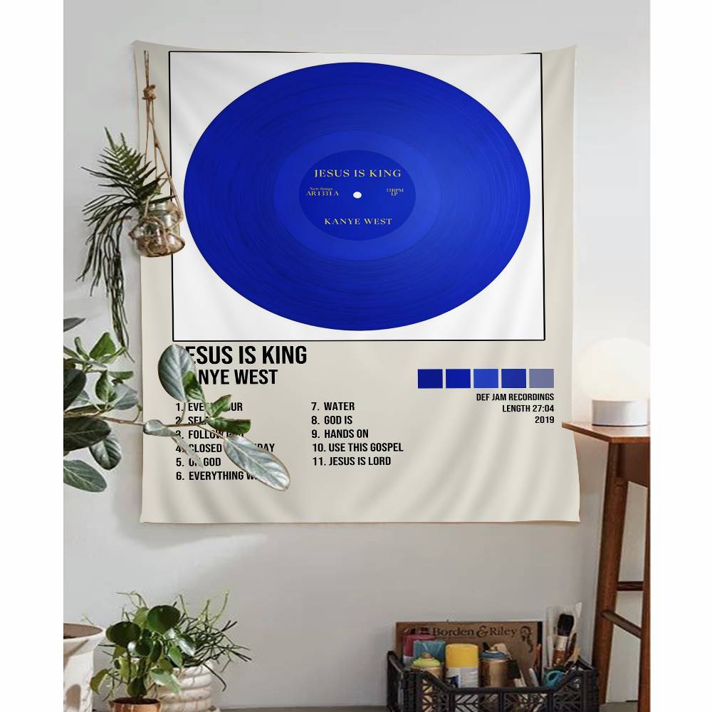 Rap Singer Kanye West Album covers Cartoon Tapestry Art Science Fiction Room Home Decor Wall Hanging Sheets