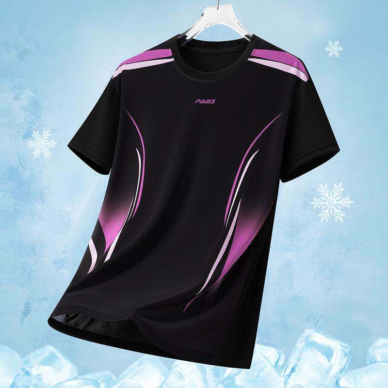 Men's Quick-Dry Sports Suit: Short Sleeve T-Shirt & Summer Fitness Football Training Gear. Custom Logo Option Available.