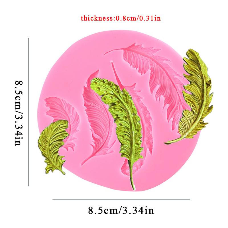 1pcs Feather Sugar Buttons Silicone Mold Fondant Mold Cake Decorating Tools Chocolate Gumpaste Mold Moldes De Silicona