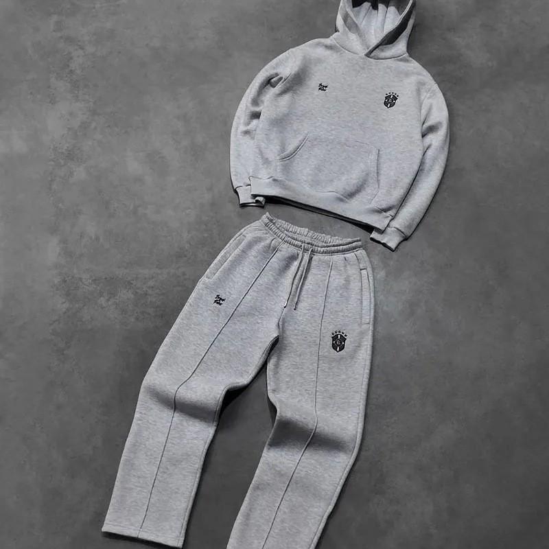 Unisex oversized mikina a tepláky s vyšívaným štítem Streetwear 2025
