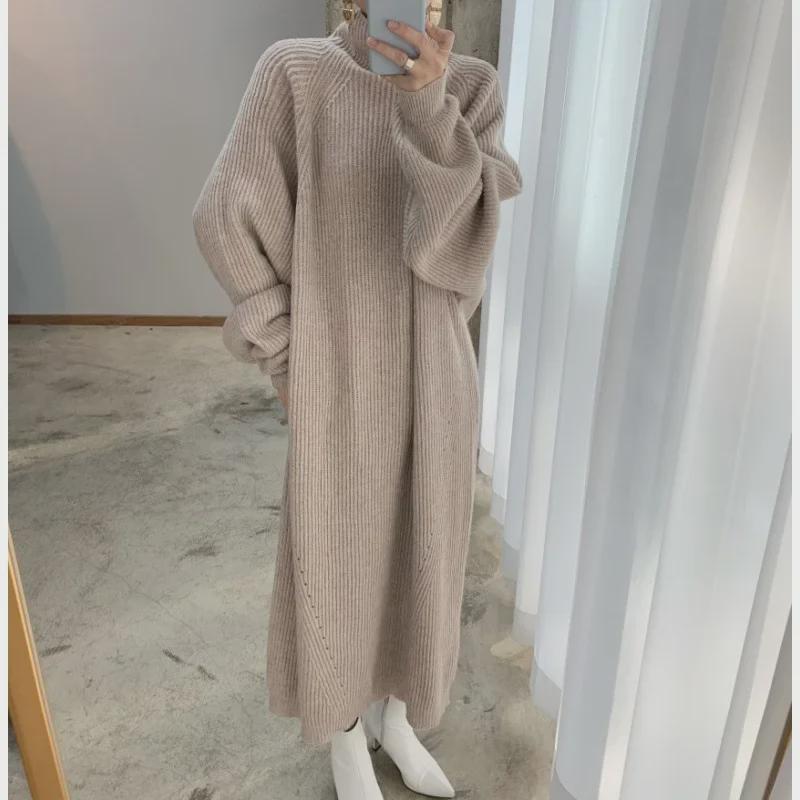 

Трикотажное платье корейского дизайна с рукавами реглан One Size коричневый