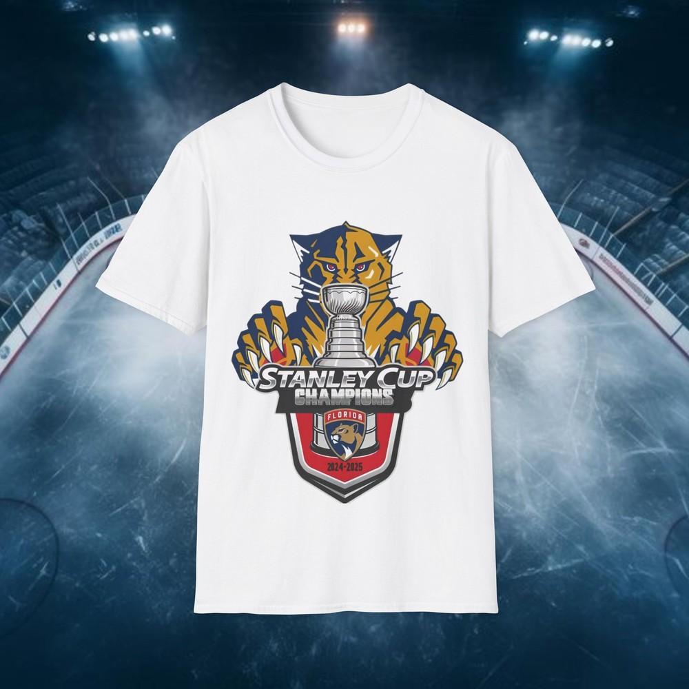 Soft Cotton T-Shirt. Florida Panthers. Stanley Cup 2025 Unisex T-Shirt S