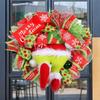 Grinch Leg Wreath Door Hanger Christmas Decoration Green Monster Ornament