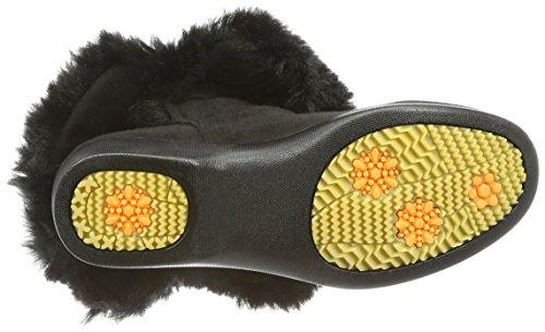 Nouvelle Vogue Relax Rain Shoes, Fluffy Fur 2-Way Rain Short Boots, Black, Size 23 Cm