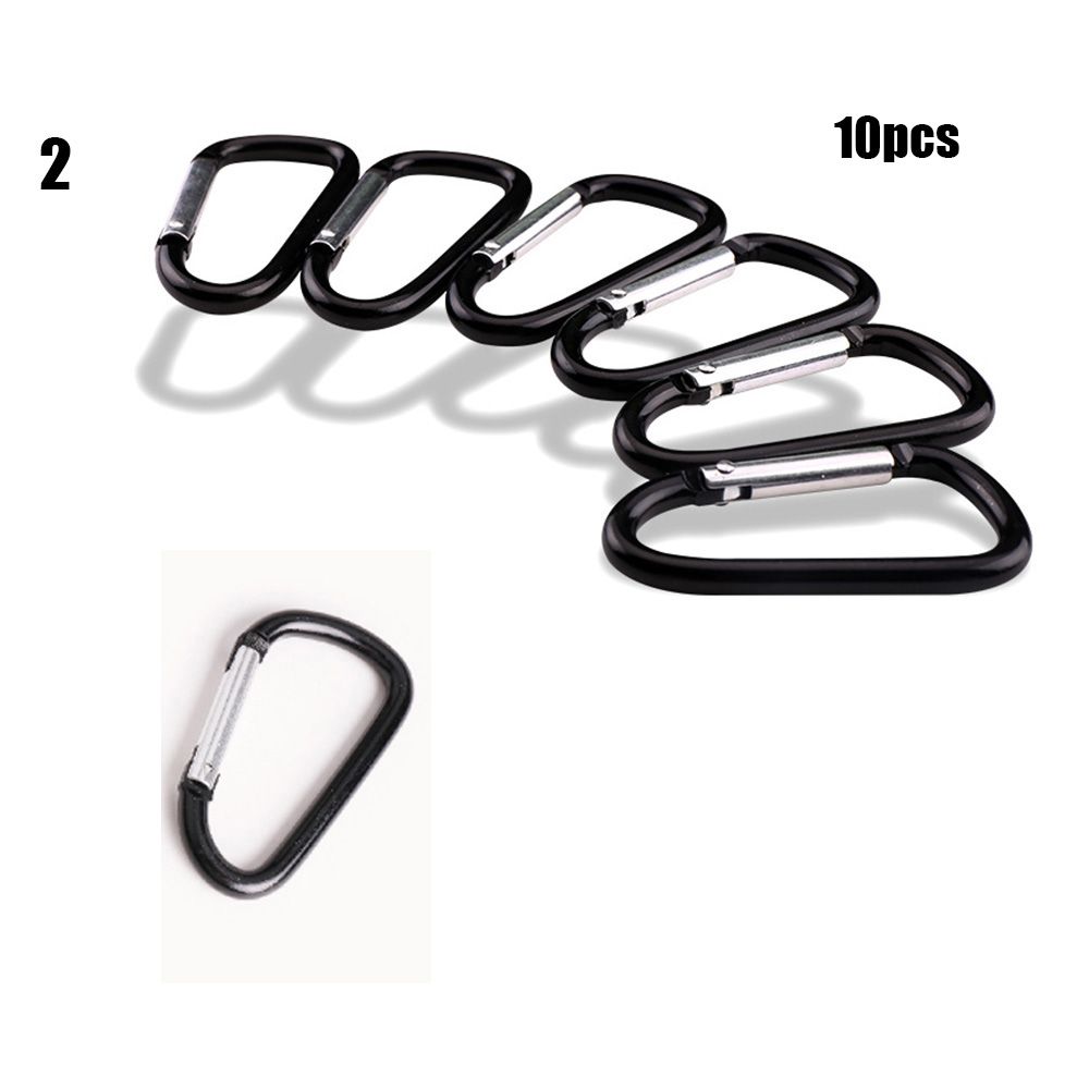 Equipment Black-color Aluminium Climbing Button Camping Hiking Hook Buckle Keychain Alloy Carabiner