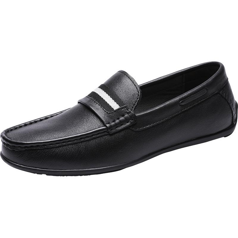 

Полосатые туфли Doudou на одной педали на плоской подошве с прошивкой для вождения, зеленые повседневные мужские туфли 45