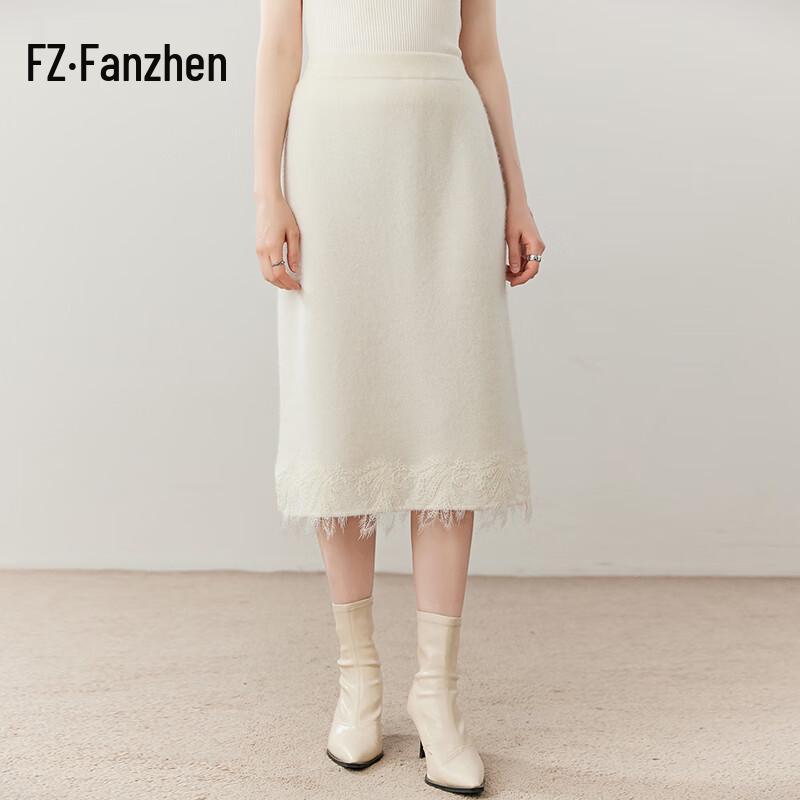 Женская кашемировая кружевная юбка-миди А-силуэта VanZhen M