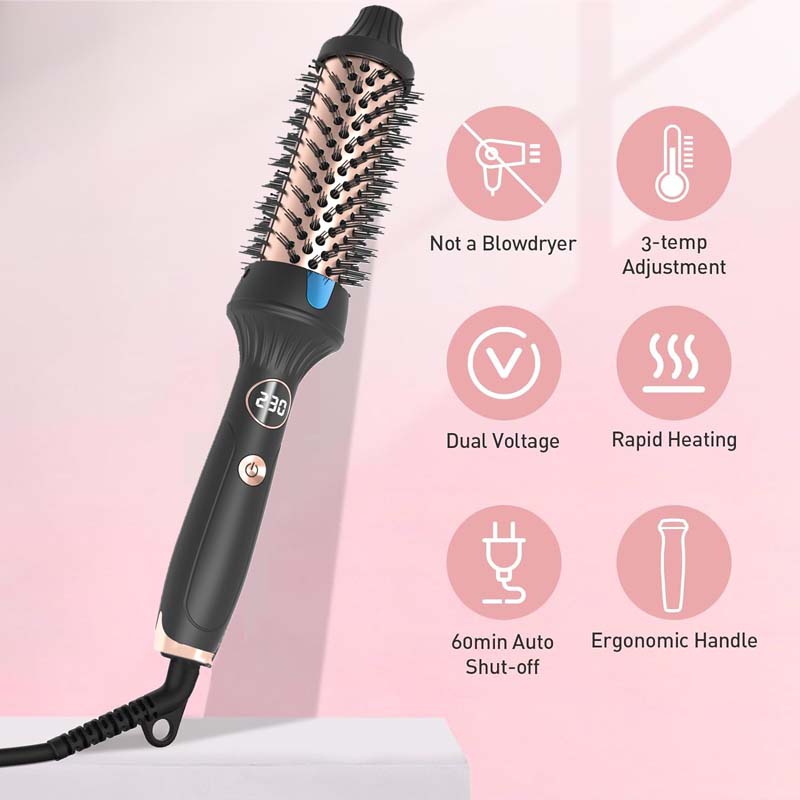 Hot Heated Curling Brush Ceramic Tourmaline Negative Iron Hot Comb Fast Heating Household Ionic Curling Brush
