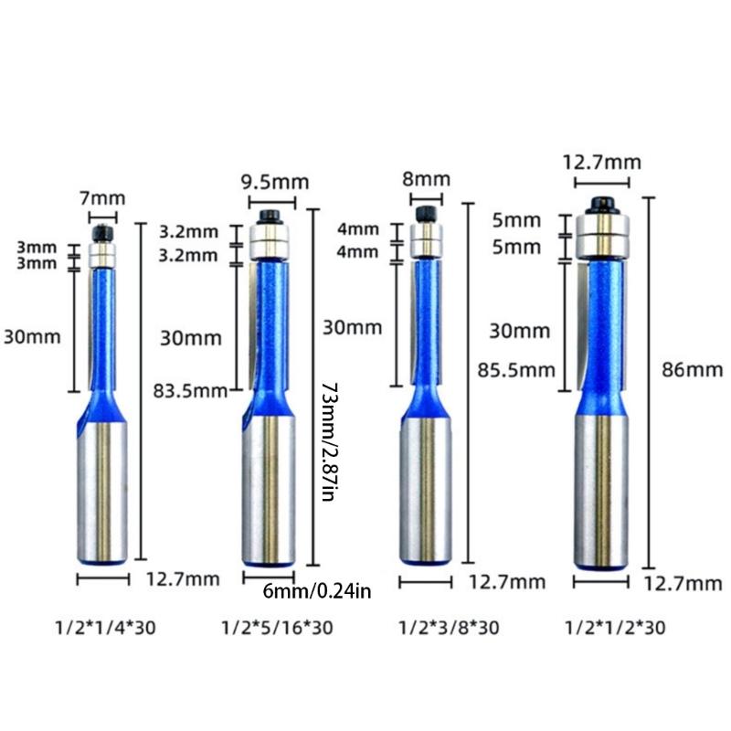 Flush Trim Router Bit Woodworking Milling Cutter for Wood Bearing Bit Trimming Router Bits Milling Accessories