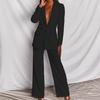 Yousheng Women's 2 Piece Blazer Outfits Business Casual One Button Blazer Jacket Wide Leg Dressy Pants Set Professional Work Office Sets