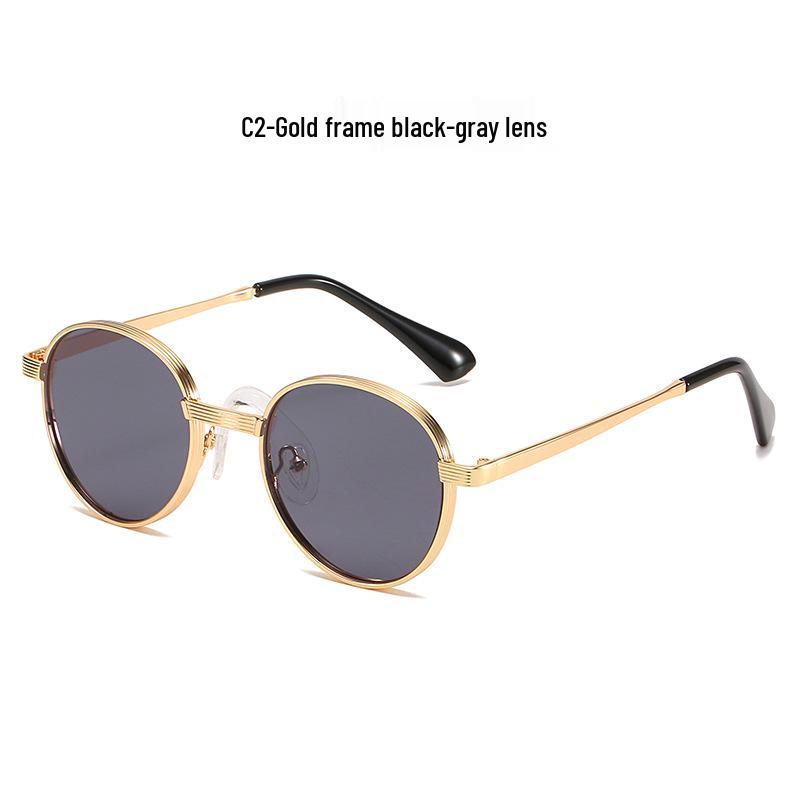 2058 Retro Small Round Frame Metal Sunglasses for Women
