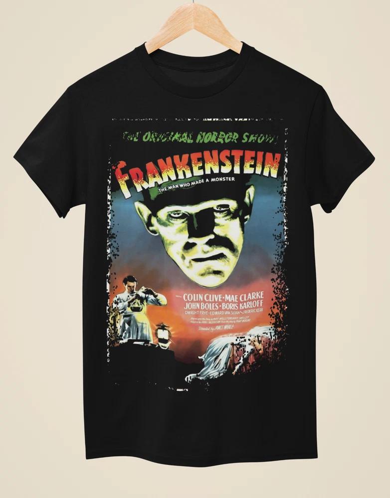 Frankenstein (1931) Movie Poster Inspired Unisex Black TShirt S