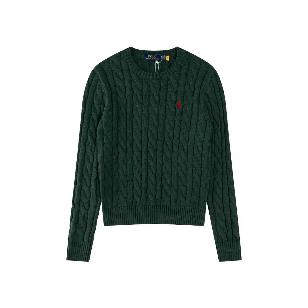 Klasický pletený svetr s kulatým výstřihem vyšívaný podzim zima trendy nový svetr