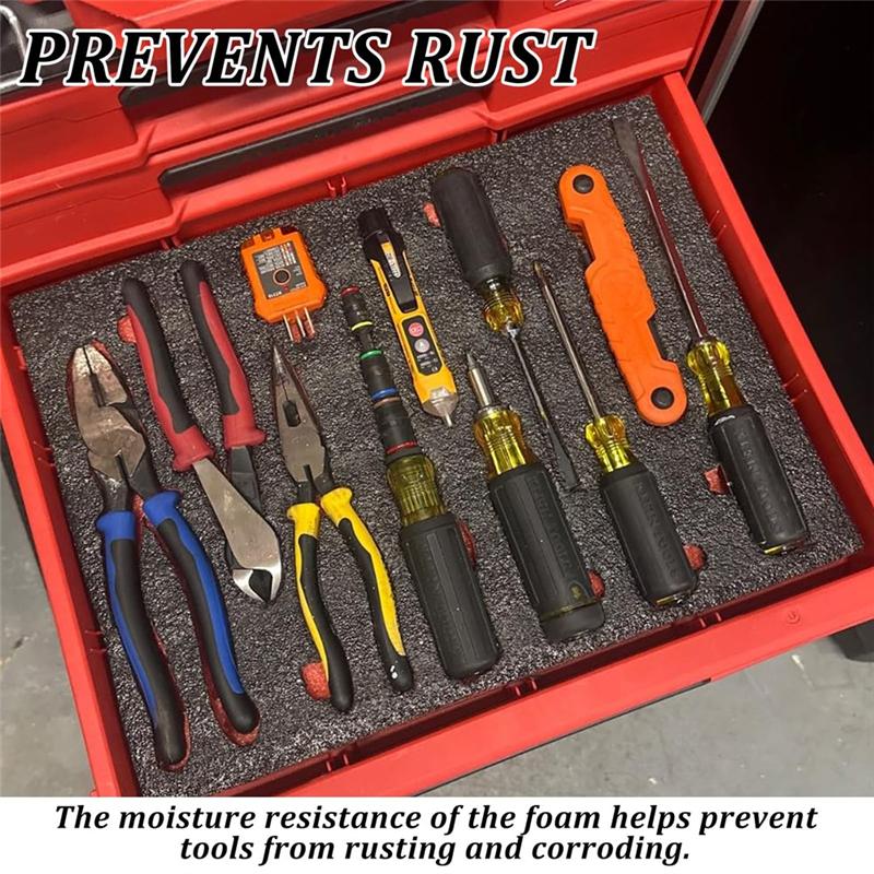 A84E-6Pcs Tool Box Foam,Foam Inserts For Cases,Tool Box Liner Polyethylene Tool Foam Sheets,Organizer And Storage Tool Shadow