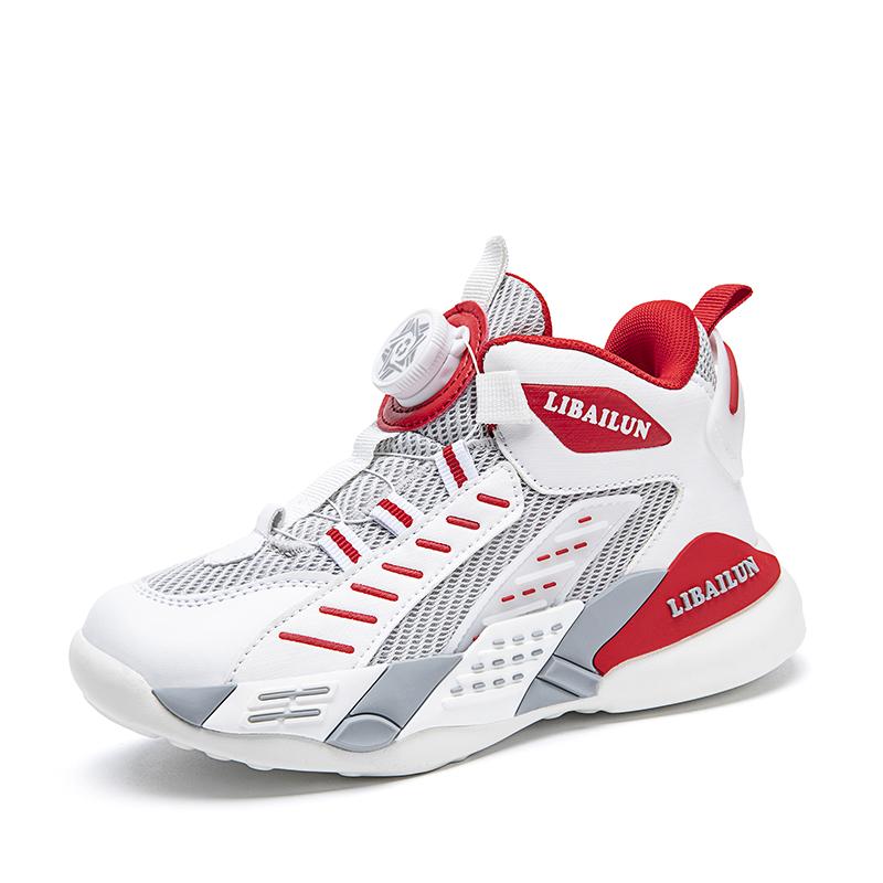 Nowe dziecięce buty do koszykówki z przyciskiem obrotowym, modne trampki dla chłopców, szkolne buty sportowe dla dziewcząt, dziecięce buty codzienne, buty outdoor