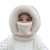 New winter trendy hat children's mask anti-smog wool hat warm knitted hat winter cycling protection three-piece set
