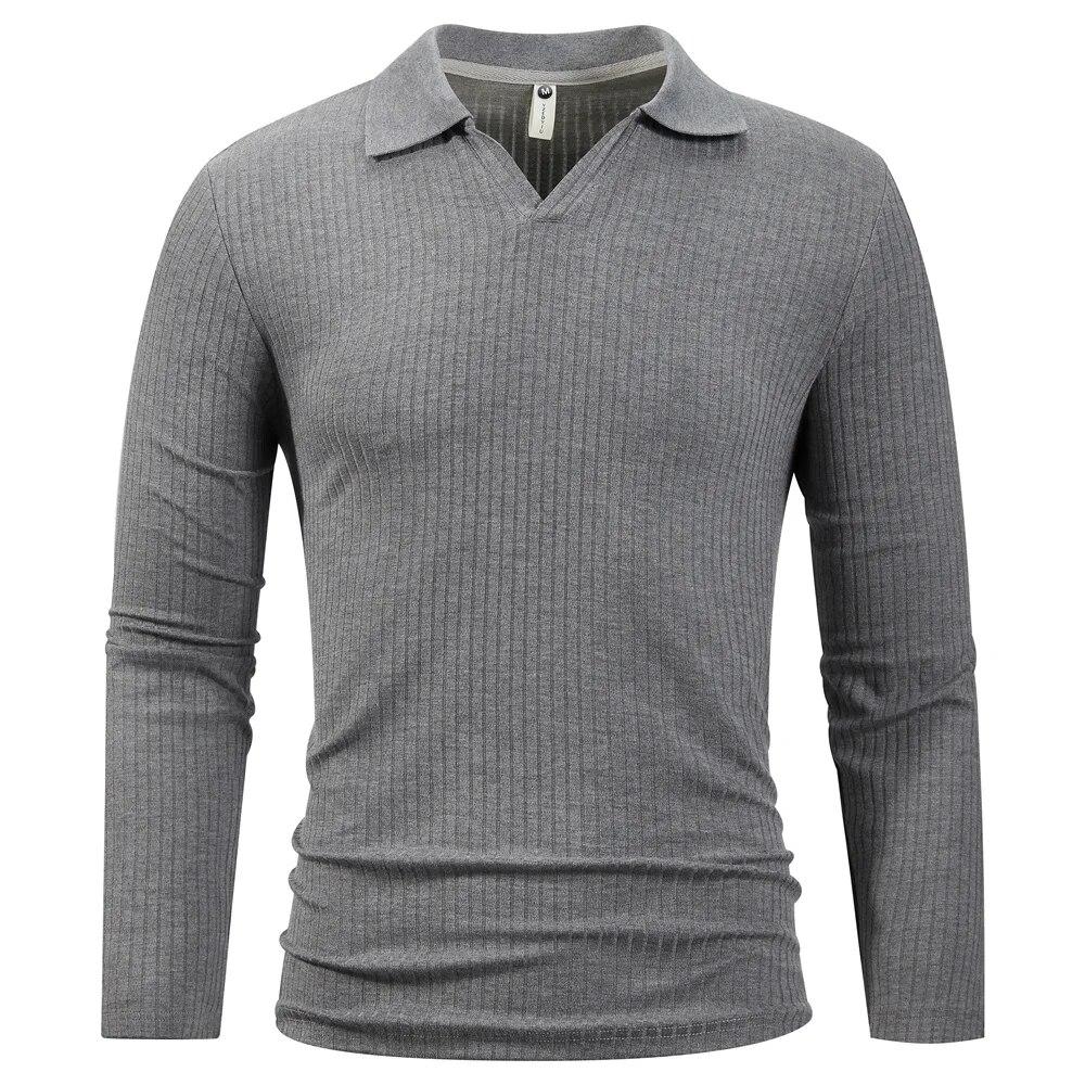 King Billion 100% Cotton Long Sleeve T-Shirts Men T-shirt High Quality Slim V-neck Stripe Shirt Autumn Winter Male Top Tees Male