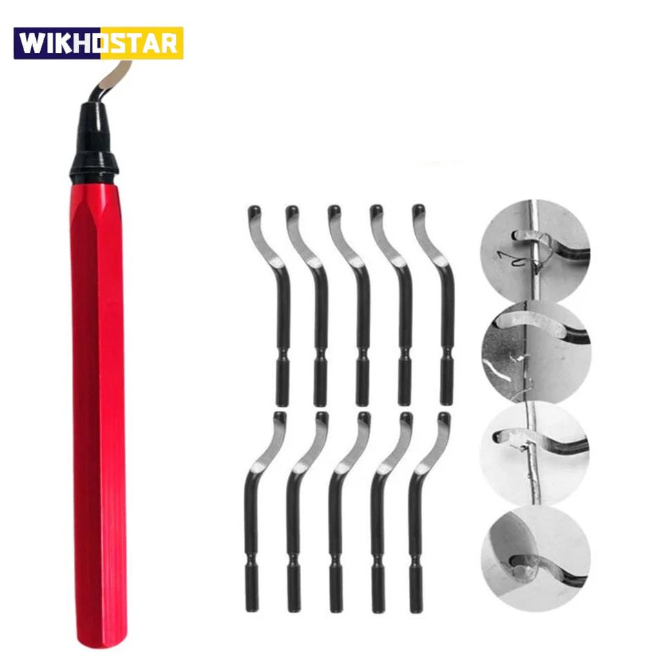 Mâner Debavurator Debavurator Instrument de Tăiere Cu 10 Buc Lame Rotative de Debavurare Kit Profesional de Debavurare