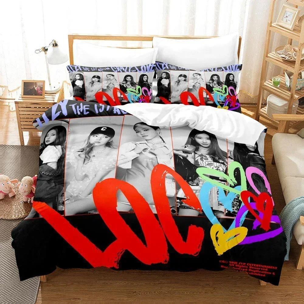 Comforter 3D Print Kpop Group Itzy Bedding Set For Bedroom Soft Modern S Comefortable Kids And