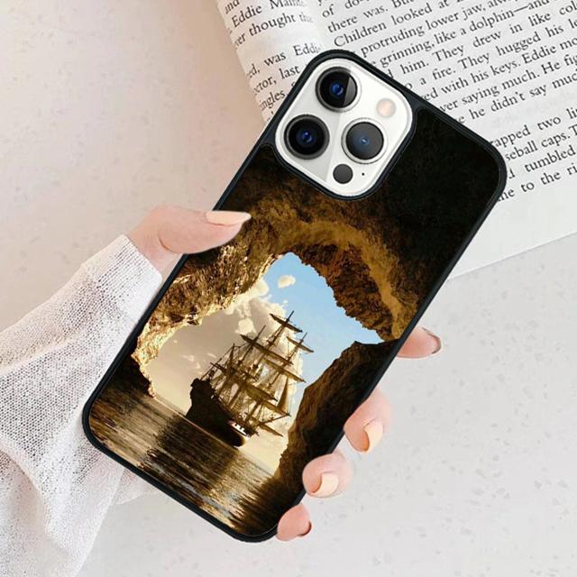 Sailing Pirate Ship Phone Case For iPhone 17 Air 15 16 Cover  11 13 14 Pro Max 12 Plus Max Fundas