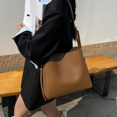 Bucket Bag High-grade Exquisite Genuine Leather All-in-one Shoulder Bag Large Capacity Casual Cowhide Women's Bag Niche Crossbody Bag