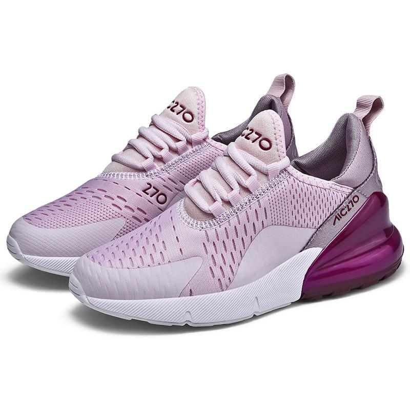 Foreign Trade Couple Versatile Fashion Cherry Blossom Powder Air Cushion Height Increase Running Shoes Breathable Casual Lightweight Non-slip Jogging