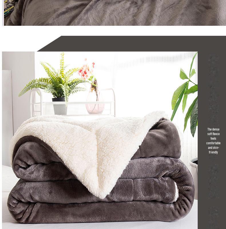 New Double-Layer Thick Lambskin Leisure Blanket for Sofa or Office Nap