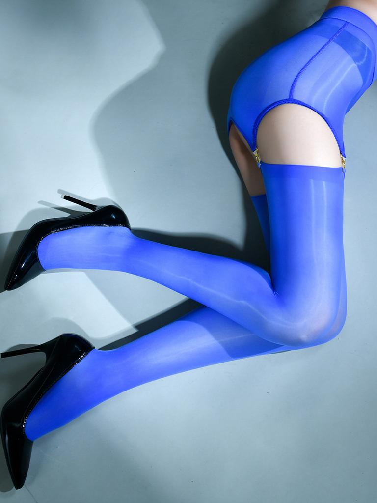Sexy Women 8D 912 Pin Detachable Pantyhose Shiny Glossy Stocking Sexy Sheer Transparent Pantyhose Hollow Out Garters Tights