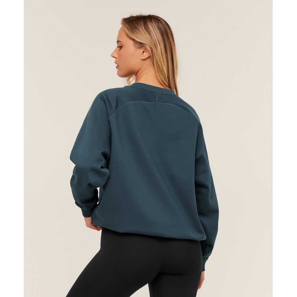 Gymshark Training Oversized Fleece Sweatshirt Gs Stealth Blue B5a9r Ud6s