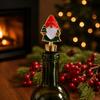 Christmas Party Wine Accessory Theme Stopper, Santa Snowman Garland Pattern, Zinc Alloy Festive Bottle Metal Closure Insert with Silicone Sealing