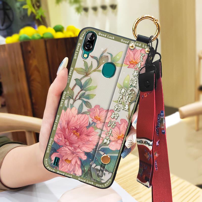 Soft case Silicone Phone Case For Blackview A60 Pro Waterproof Back Cover Kickstand Anti-knock Anti-dust Durable Lanyard