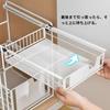 BQKOZFIN Under-Sink Storage Rack, Kitchen Storage, Sliding Drawers, 2 Tiers, 28cm Wide x 33cm Deep x 43cm High, Large Capacity, Under-Bathroom Storage
