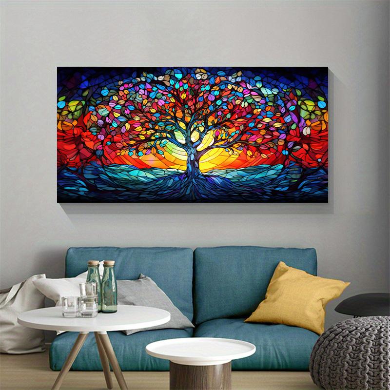 Canvas Painting Abstract Colorful Art Tree Flower Landscape Poster Print Picture For Wall Decor For Living Room Bedroom Wall Art Home Decoration