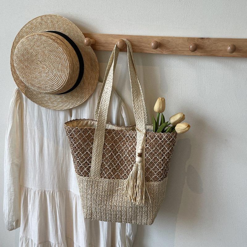 Travel vacation beach bag women's summer new straw bag simple fashion large capacity handbag shoulder bag