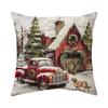 New Christmas Pillow Cover Super Soft Short Plush Printed Sofa Decorative Cushion Cover Home Cushion