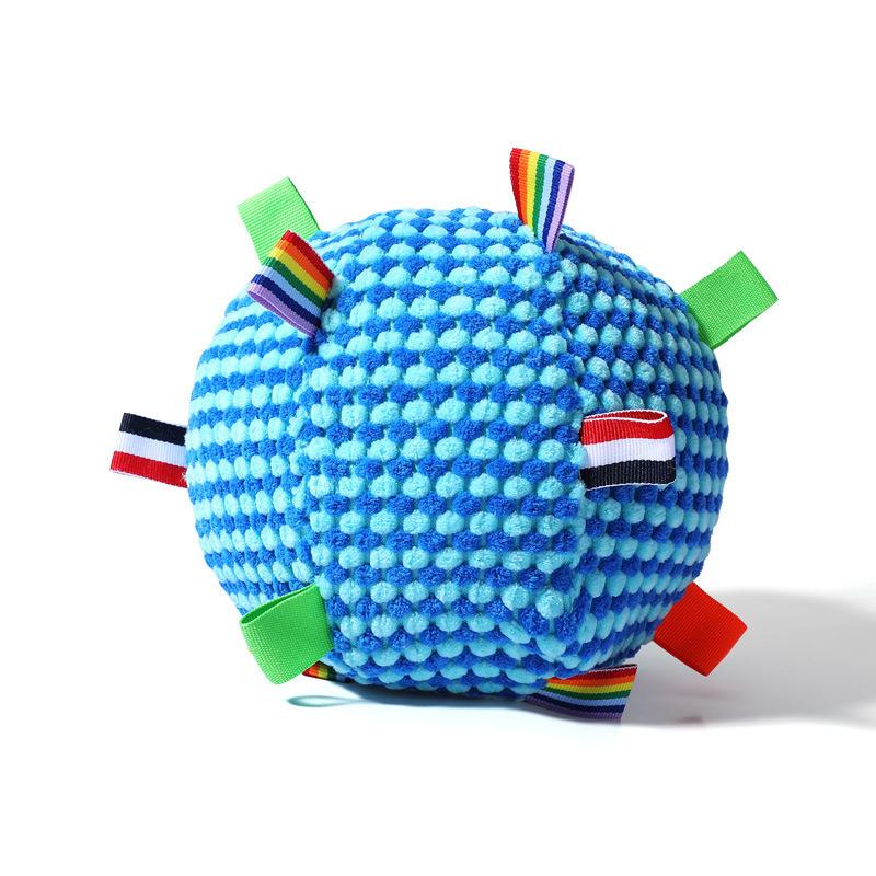 

Heavy-Duty Chew-Resistant Dog Ball with Bell Soft Training Ball for Chewers Durable Puppy Teething Toy Indoor/Outdoor Dog Toys синий