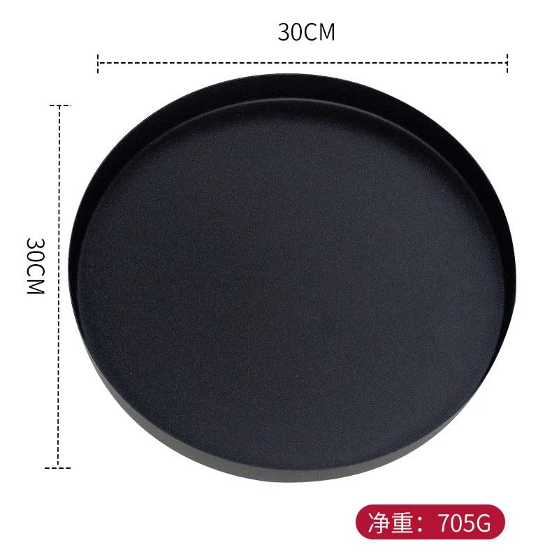Stainless Steel Storage Tray Luxury Round Plate Fruit Cake Snack Tray Kitchen Metal Storage Space Saving Organizer Tray
