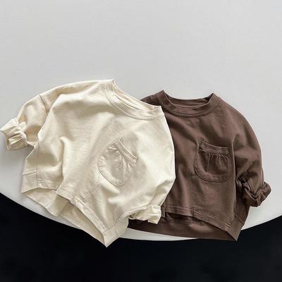 Kinder-Langarm-Top im koreanischen Stil - Unisex-Herbst-T-Shirt für Kleinkinder