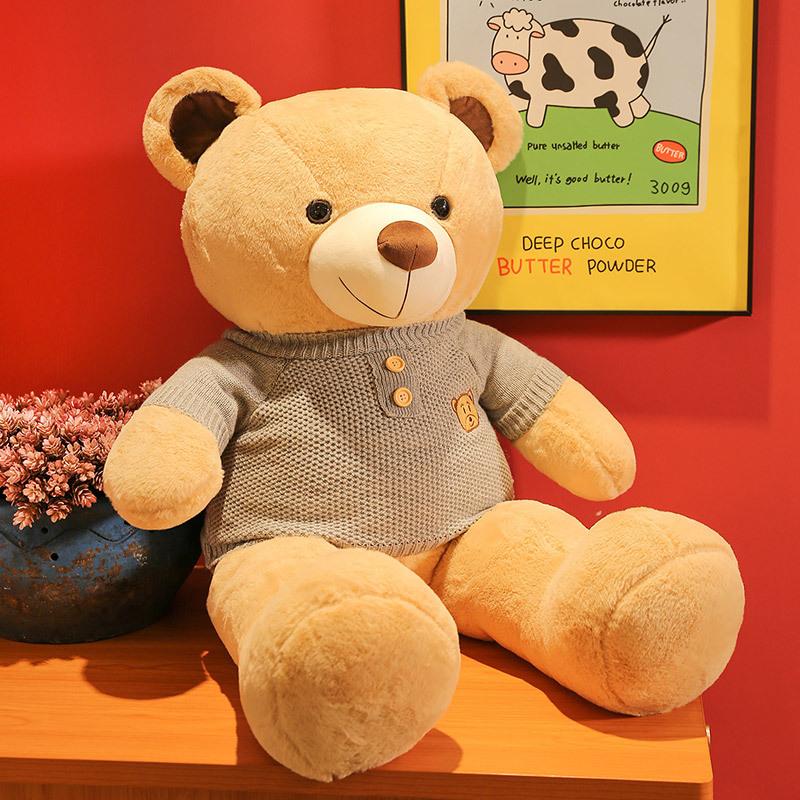 

Свитер Плюшевая игрушка Большой Медведь Милая кукла Мишка Тедди Большого размера Подушка Кукла Обнимашка Медведь Подарок Подарок на день рождения 100cm（2.32kg）