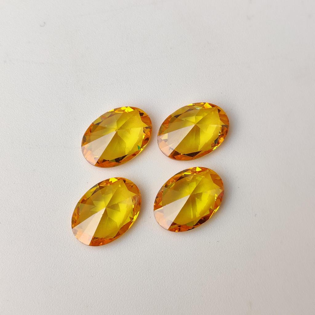 Yellow Sapphire Shade Natural Oval Cut 14x10 Mm Size Zircon, Healing Yellow Color Zircon Lot, Loose Zirconia Lot for Making Jewelry.
