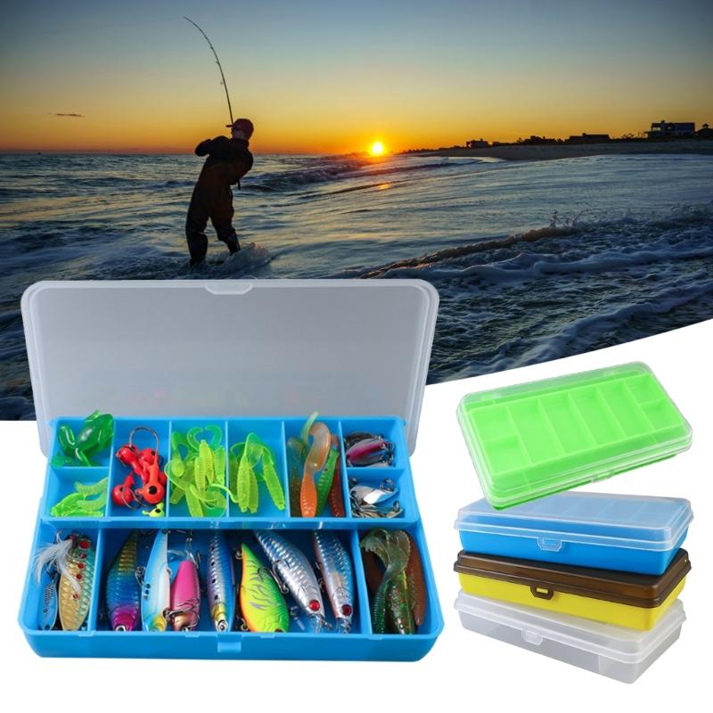 Double Layer Fishing Tackle Box Jig Head Spinner Hook Baits Tool Case Lures Hook Storage Organizers Easy to Use