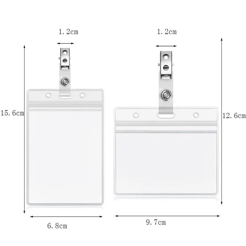 PVC Transparent Card Sleeve Cover Business Work ID Card Holder Badge Bag Bus Chest Pocket Staff Work Card Holder Badge Case