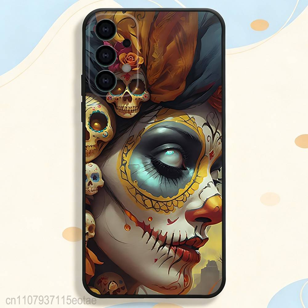 Day of the Dead Mexican Skull GIRL Case for Samsung Galaxy S21 S25 FE S24 S23 Ultra S20 S9 S22 Plus S10 TPU Cover