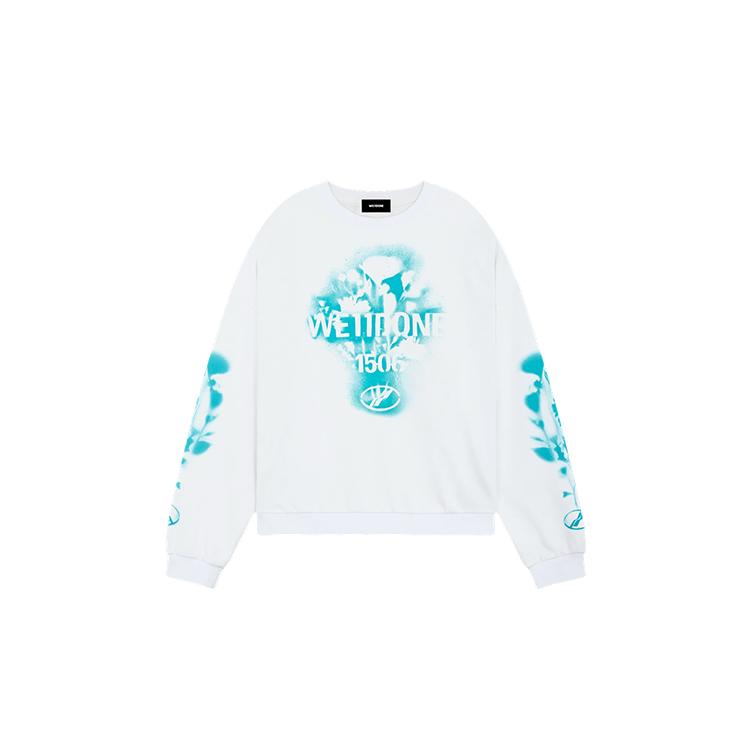 WE11DONE Ss26 Spray Logo Long Sleeve Minimalist T-Shirt Unisex Tops WD-TS1-26-784-U-WH