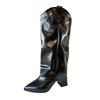 916 High Heel Pointed Brown Maillard Pants Medium Boots Women's Shoes 2025 Autumn and Winter Skinny Thick Heel Skinny Boots