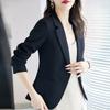 Spring and Autumn Korean Edition Temperament Commuting Simple Suit Collar Slim Fit Solid Color Versatile Long Sleeve Suit
