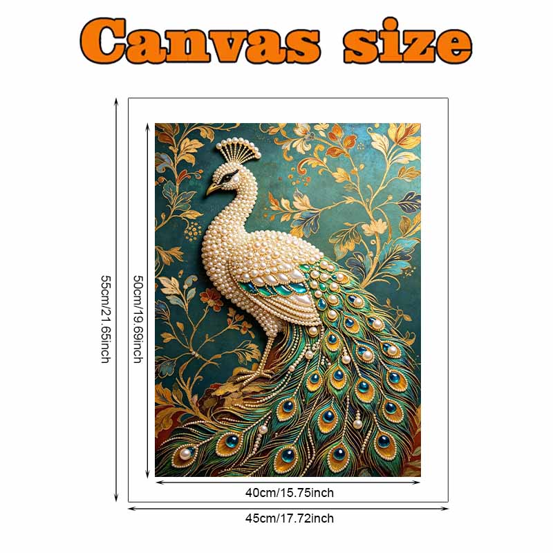 Pearl Art Painting Peacock Home Wall Decor Art Crafts Handmade DIY Adult/Beginner Gift Creative Home Decor Frameless Vintage Aesthetic