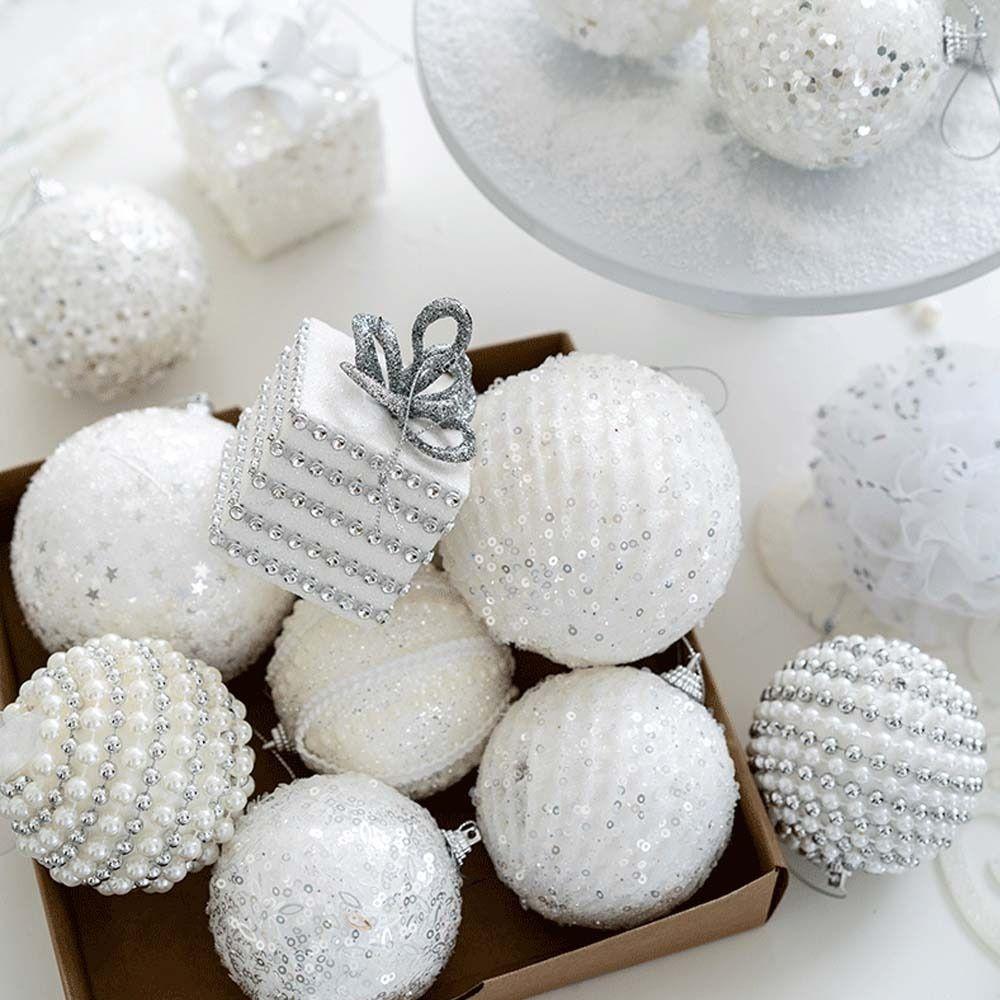 Mode Schaumstoff Weihnachtsbaumkugeln Glitzernde Pailletten Weihnachtsbaum Anhänger Hängend 8cm Weihnachtsdekoration Weihnachtsfeier Zubehör