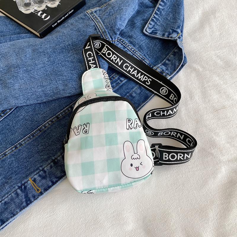 Spring and Summer Lightweight Small Bag Women's 2025 New Contrasting Color Messenger Plaid Key Mobile Phone Bag Waist Bag Breast Bag